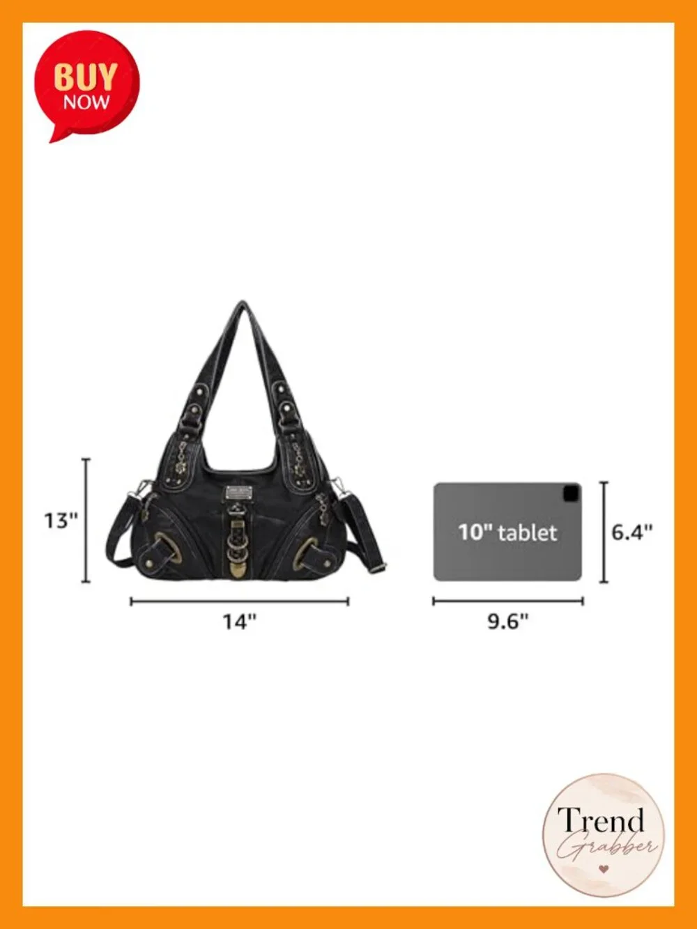 Washed PU Leather Satchel Hobo Handbag Large Daily Shoulder Bag